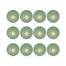 8" Paper Lantern Sage Regular Wire Value Pack (12 PCS)